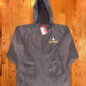 Illinois Champion 1/2 Zip Windbreaker Size XL NEW